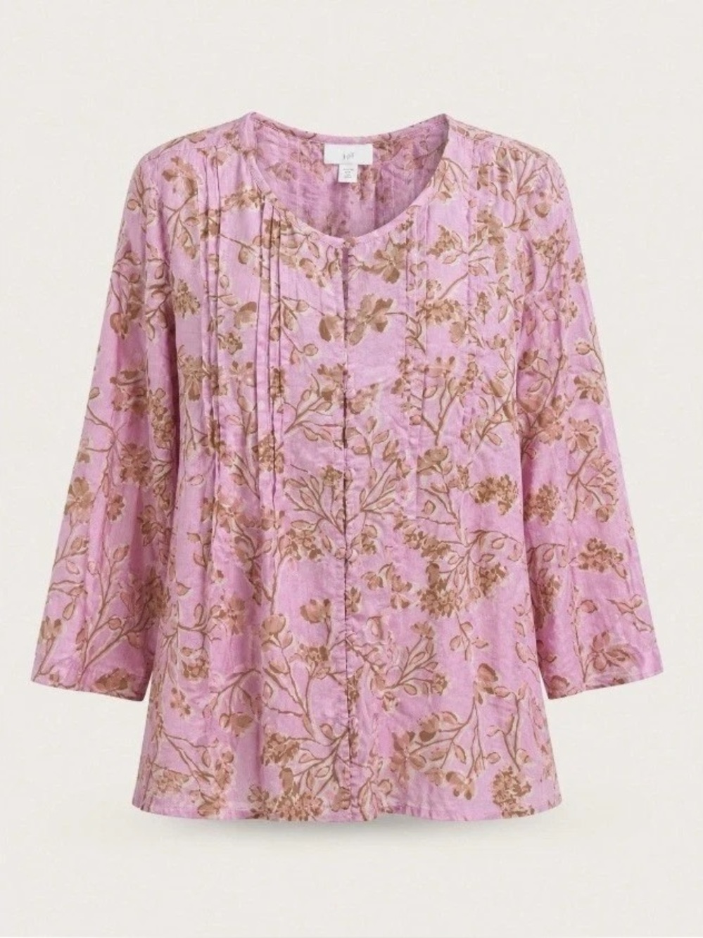 J. Jill Button Front Floral Blouse 100% Cotton | Size XS Petite